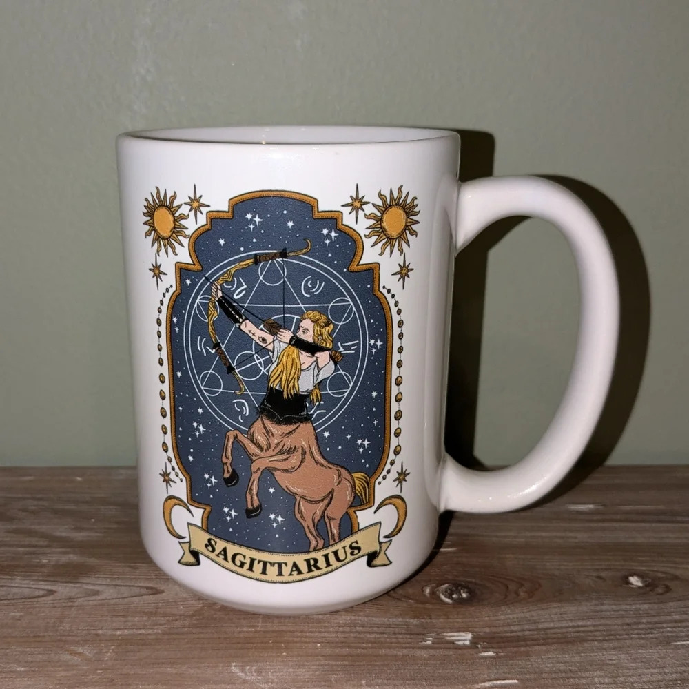 The Pine Torch SAGITTARIUS ZODIAC // WHITE MUG